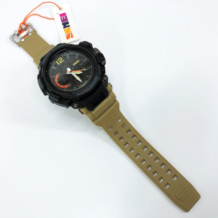 Прості електронні наручні чоловічі годинники SKMEI 1343KH KHAKI, Чоловічі тактичні військові годинники FZ-52
