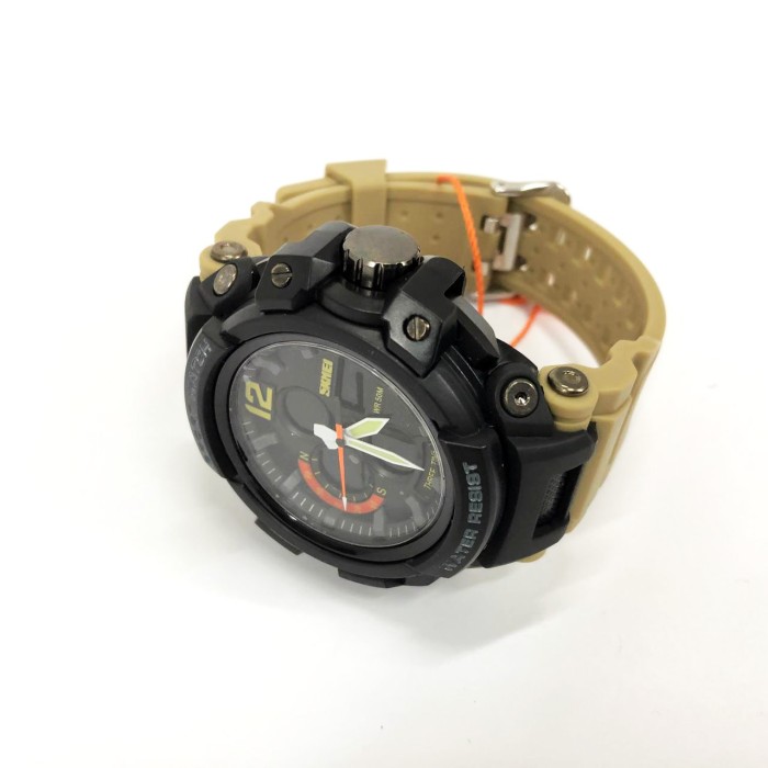 Прості електронні наручні чоловічі годинники SKMEI 1343KH KHAKI, Чоловічі тактичні військові годинники FZ-52