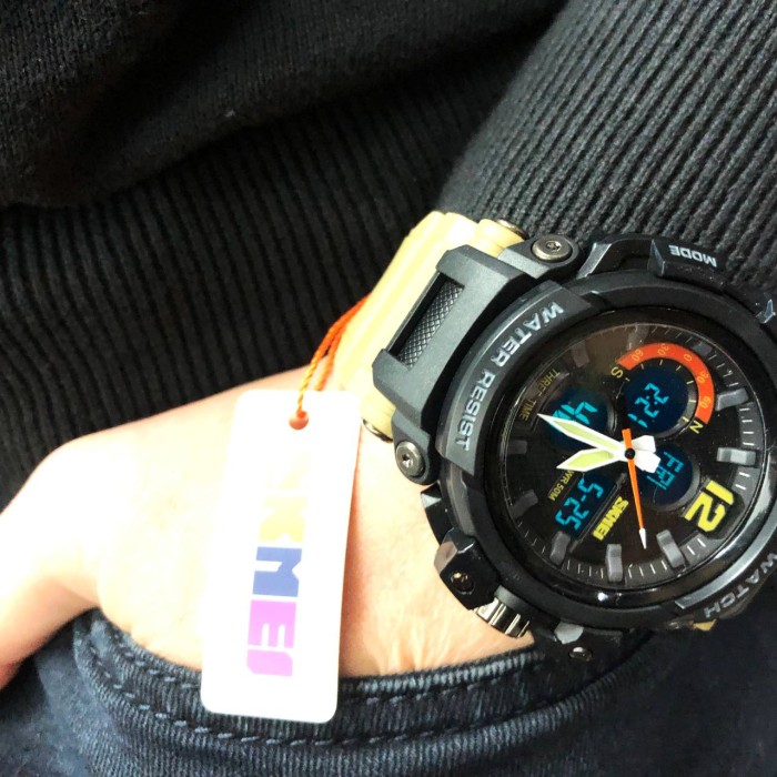 Годинник армійський для ЗСУ SKMEI 1343KH KHAKI, Стильний тактичний годинник для чоловіка EJ-61