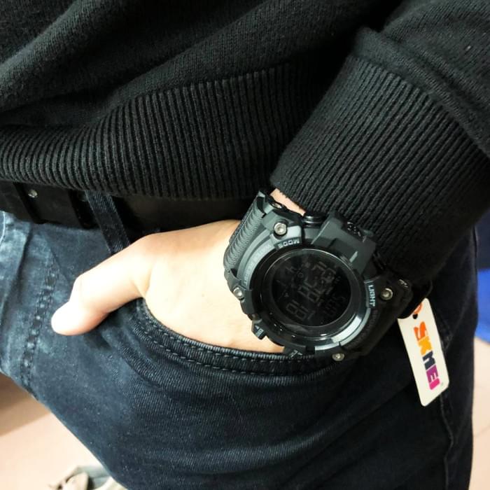 Наручний годинник для військових SKMEI 1384BK BLACK, Армійський годинник топ, GH-149 Годинники спортивні