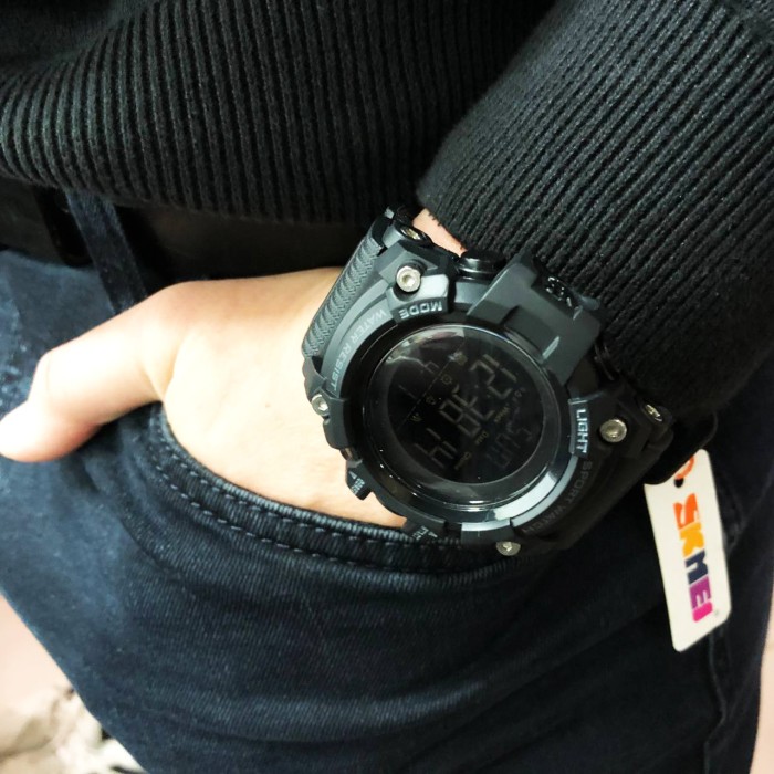 Водостійкий тактичний годинник SKMEI 1384BK BLACK, Годинники військові з офіційною гарантією BX-39