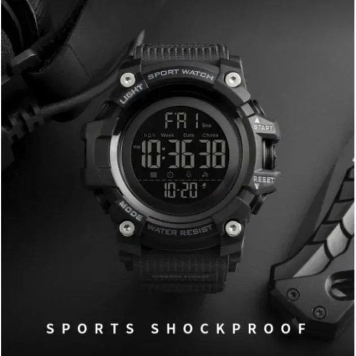 Водостійкий тактичний годинник SKMEI 1384BK BLACK, Годинники військові з офіційною гарантією BX-39