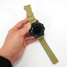 Годинник наручний чоловічий SKMEI 1384KH KHAKI, годинник наручний електронний тактичний. Колір: хакі