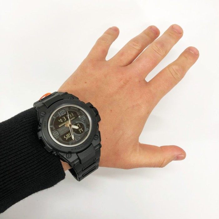 Чоловічий водостійкий кварцовий годинник SKMEI 1452BK BLACK, Годинник RK-428 армійський оригінал