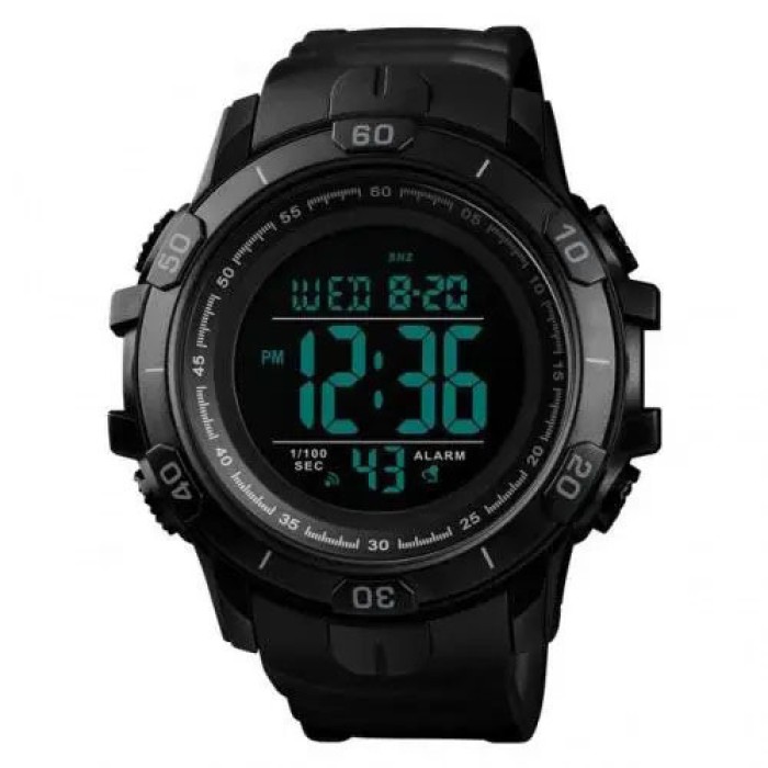 Годинник тактичний протиударний SKMEI 1475BK BLACK, Водонепроникний годинник з гарантією WX-38
