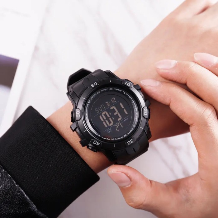 Годинник тактичний протиударний SKMEI 1475BK BLACK, Водонепроникний годинник з гарантією WX-38