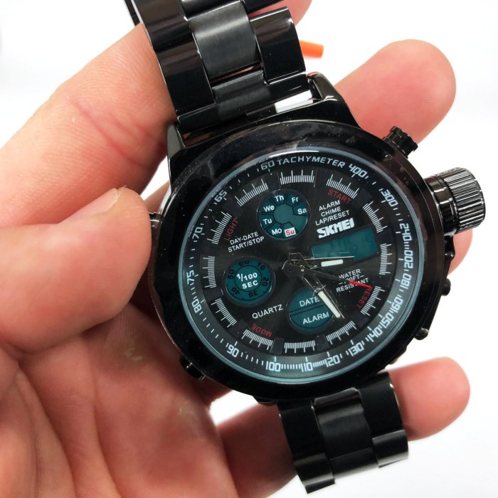 Наручний чоловічий класичний бізнес-годинник SKMEI 1515BK BLACK, Крутий чоловічий годинник LV-17