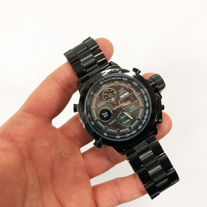 Наручний чоловічий класичний бізнес-годинник SKMEI 1515BK BLACK, Крутий чоловічий годинник LV-17