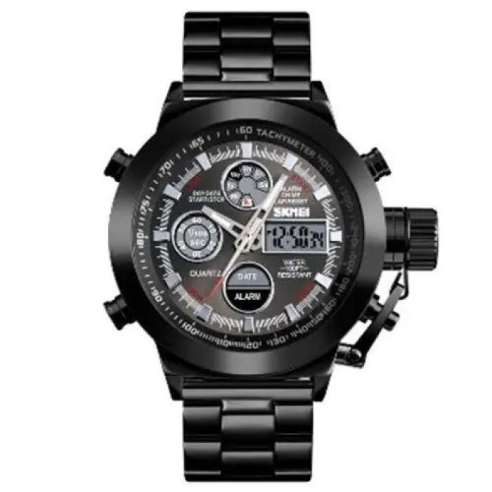 Наручний чоловічий класичний бізнес-годинник SKMEI 1515BK BLACK, Крутий чоловічий годинник LV-17