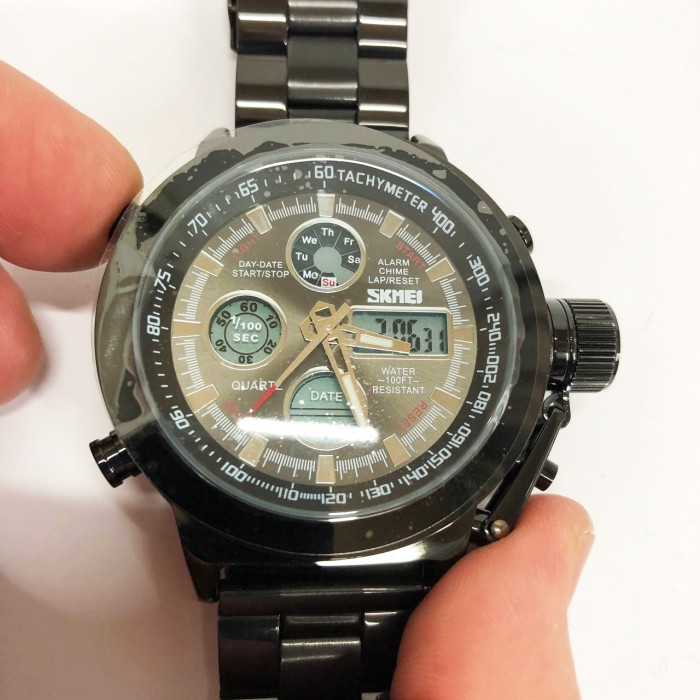 Наручний чоловічий класичний бізнес-годинник SKMEI 1515BK BLACK, Крутий чоловічий годинник LV-17