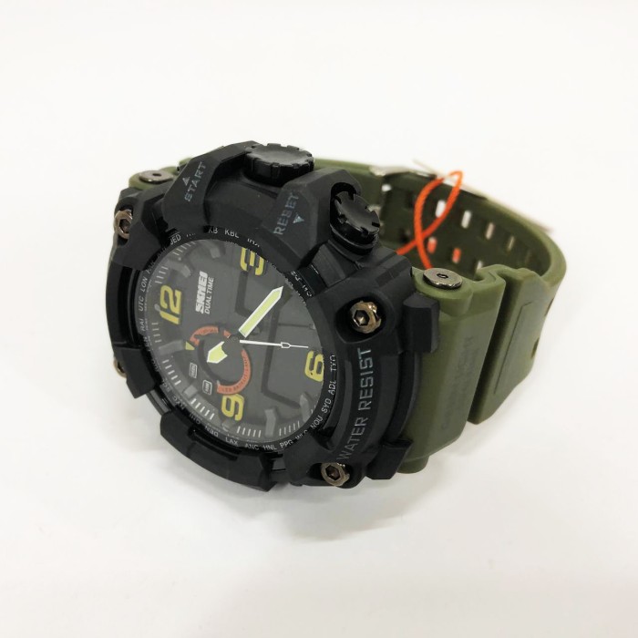 Спортивний міцний годинник SKMEI 1520AG ARMY GREEN, Військовий годинник для військовослужбовця RE-33