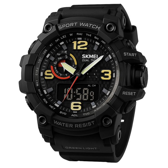 Армійський годинник мілітарі SKMEI 1520BK, Тактичний військовий годинник для ЗСУ для походу RW-43