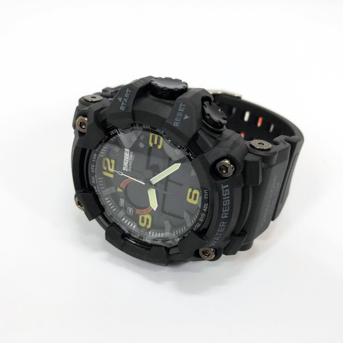 Годинник наручний чоловічий SKMEI 1520BK BLACK, армійський годинник протиударний. Колір: чорний