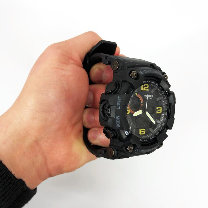 Армійський годинник мілітарі SKMEI 1520BK, Тактичний військовий годинник для ЗСУ для походу RW-43