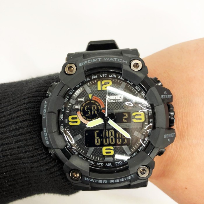 Армійський годинник мілітарі SKMEI 1520BK, Тактичний військовий годинник для ЗСУ для походу RW-43