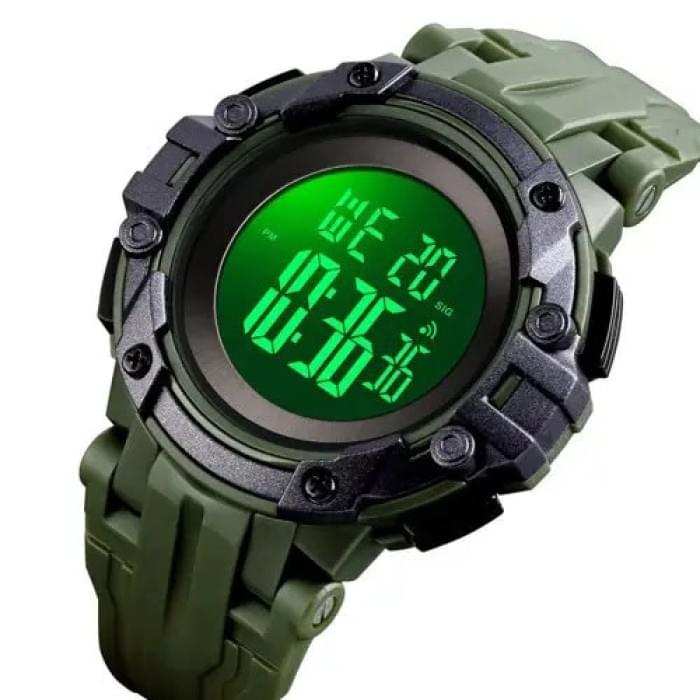Годинники наручні електронні тактичні SKMEI 1545AG ARMY GREEN, Наручний годинник XK-922 для військових