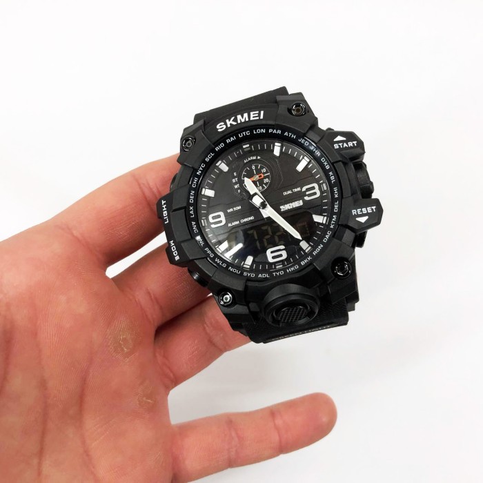 Годинники спортивні скмей SKMEI 1586BK BLACK, Армійський годинник протиударний, CD-450 Годинники спортивні
