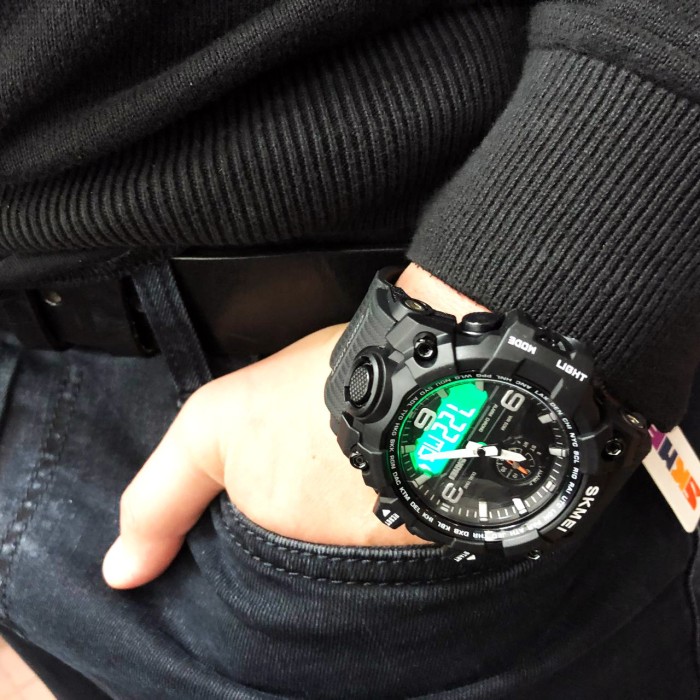 Годинники спортивні скмей SKMEI 1586BK BLACK, Армійський годинник протиударний, CD-450 Годинники спортивні