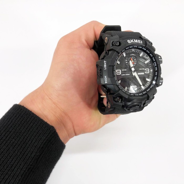 Годинники спортивні скмей SKMEI 1586BK BLACK, Армійський годинник протиударний, CD-450 Годинники спортивні