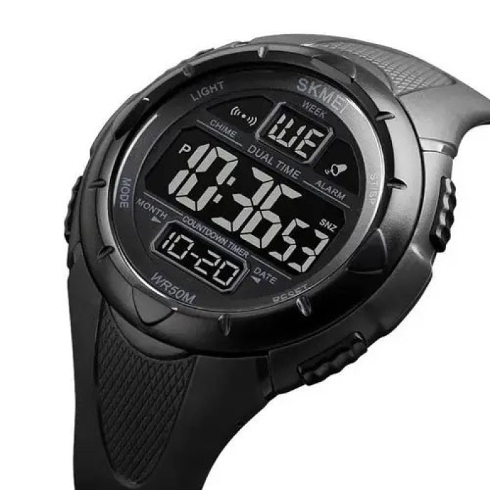 Годинник наручний чоловічий SKMEI 1656BK BLACK, водостійкий тактичний годинник. Колір: чорний