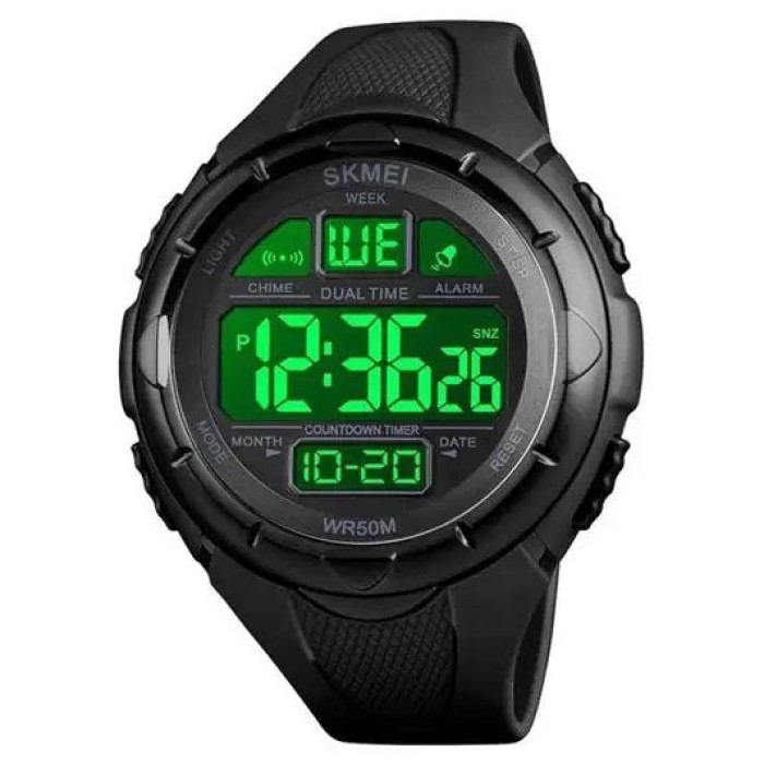 Годинник наручний чоловічий SKMEI 1656BK BLACK, водостійкий тактичний годинник. Колір: чорний