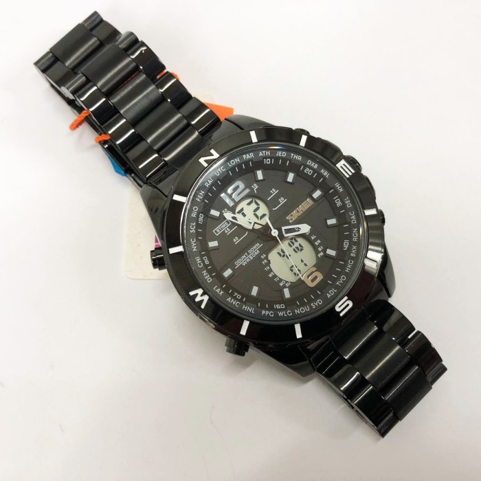 Сталеві чоловічі кварцові годинники SKMEI 1670BKWT, Брендові чоловічі годинники на браслеті VE-17