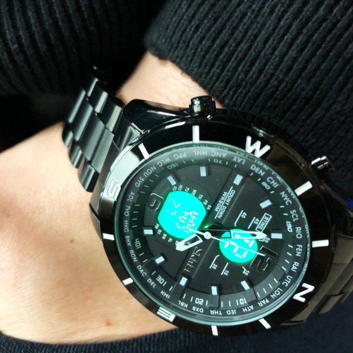 Сталеві чоловічі кварцові годинники SKMEI 1670BKWT, Брендові чоловічі годинники на браслеті VE-17