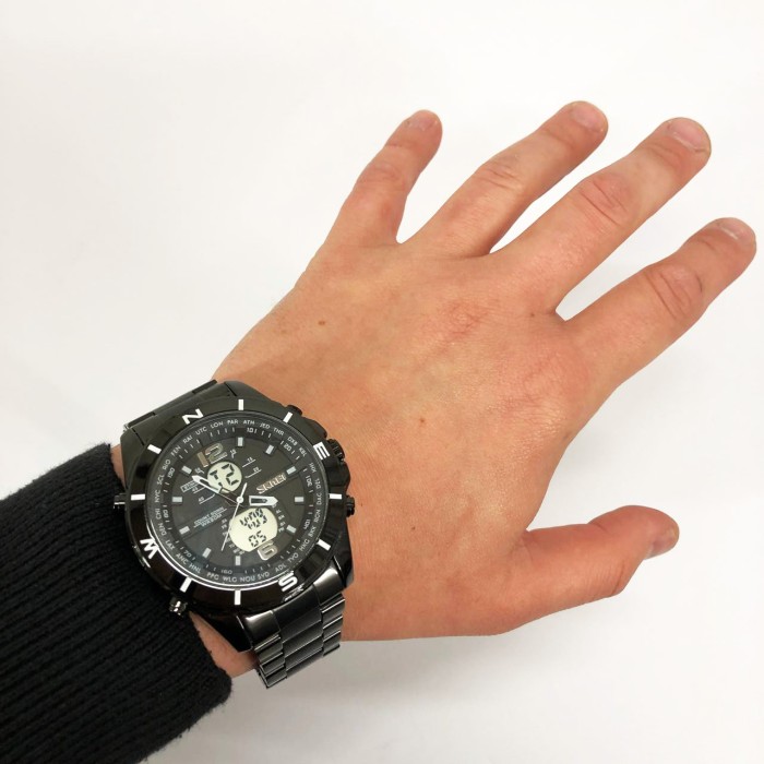 Сталеві чоловічі кварцові годинники SKMEI 1670BKWT, Брендові чоловічі годинники на браслеті VE-17