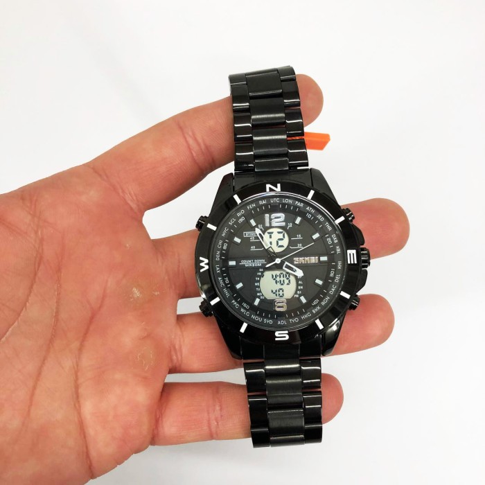 Сталеві чоловічі кварцові годинники SKMEI 1670BKWT, Брендові чоловічі годинники на браслеті VE-17