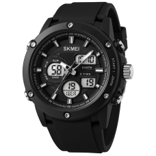 Годинник наручний чоловічий SKMEI 1757BKWT BLACK-WHITE, армійський годинник протиударний. Колір: чорний