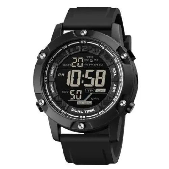 Годинник наручний чоловічий SKMEI 1762BK BLACK, Чоловічий армійський водостійкий тактичний годинник. Колір: чорний