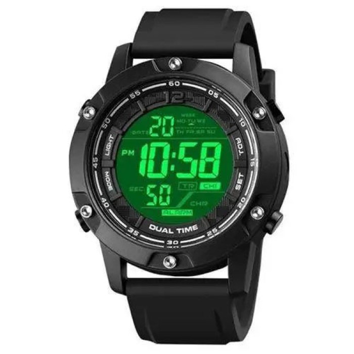 Годинник наручний чоловічий SKMEI 1762BK BLACK, Чоловічий армійський водостійкий тактичний годинник. Колір: чорний