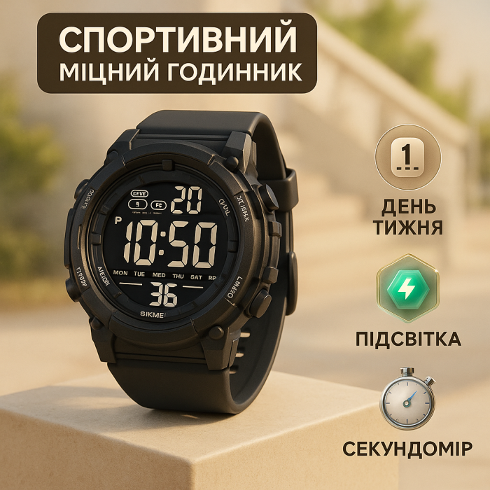 Чоловічий армійський водостійкий тактичний годинник, Годинник чоловічий спортивний з крокоміром HO-53