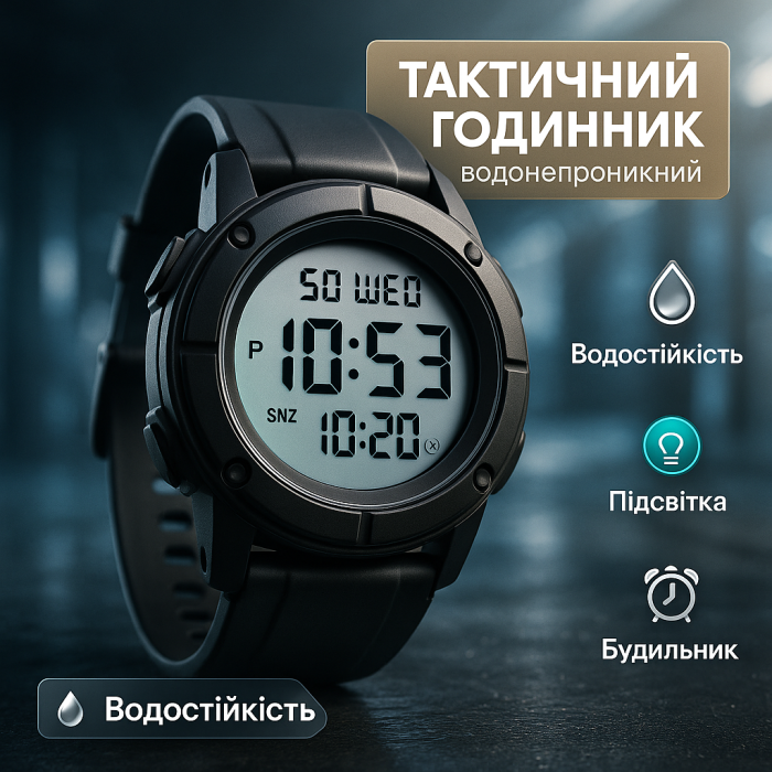 Годинник для військового і відпочинку SKMEI 1853BKWT, Бюджетний спортивний годинник Спецназ ZT-50