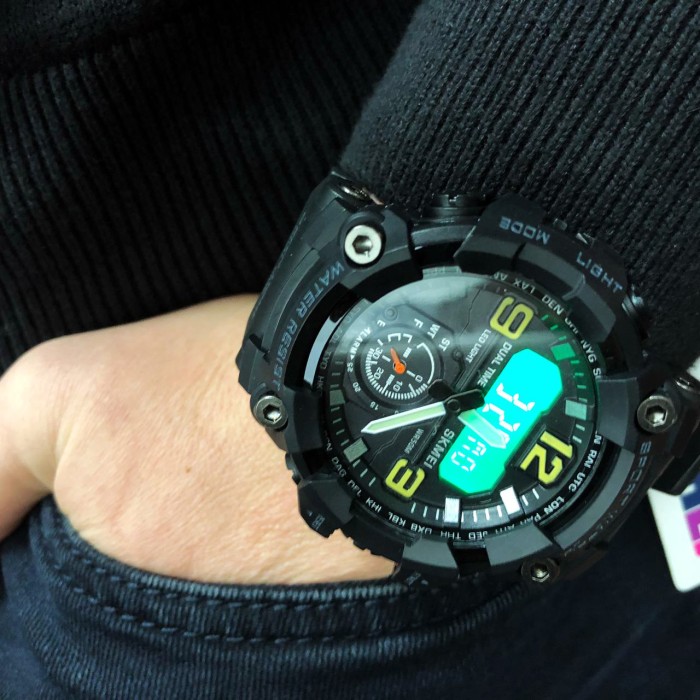 Хороший наручний годинник чоловічий SKMEI 1965BK BLACK, Армійський годинник з водонепроникністю IK-51