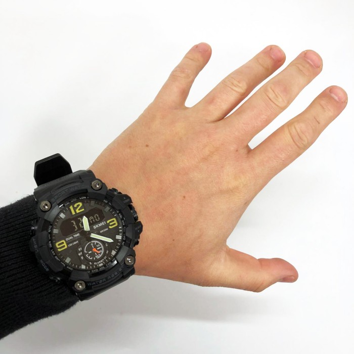 Хороший наручний годинник чоловічий SKMEI 1965BK BLACK, Армійський годинник з водонепроникністю IK-51