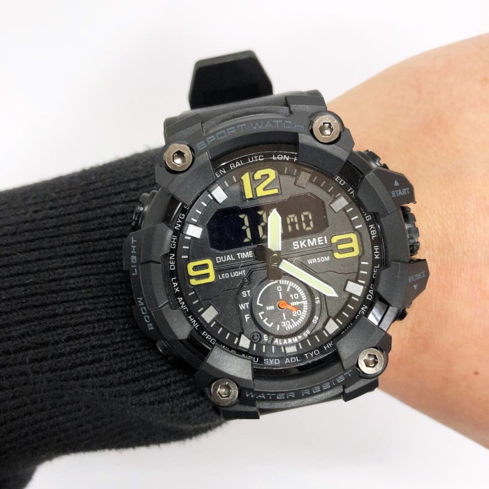 Годинники наручні електронні для хлопців SKMEI 1965BK BLACK, Надійні чоловічі наручні годинники VN-13