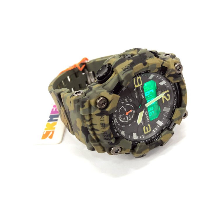 Годинник наручний чоловічий SKMEI 1965CMGN CAMO GREEN, військовий чоловічий наручний годинник зелений. Колір: камуфляж