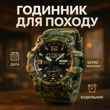 Стильний тактичний годинник для чоловіка SKMEI, Практичний спортивний чоловічий годинник HF-32