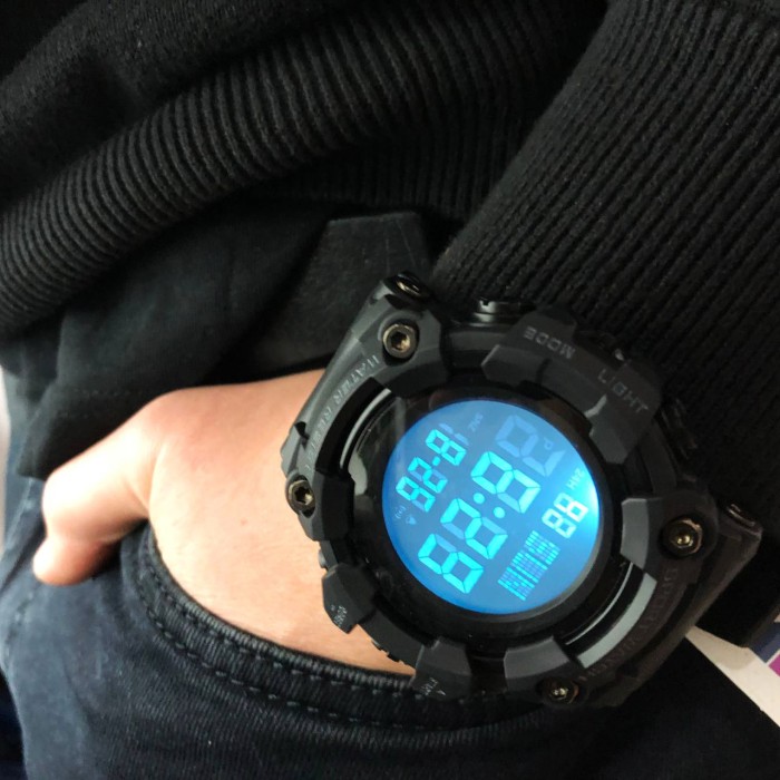 Чоловічий круглий спортивний годинник SKMEI, Чоловічий годинник для риболовлі Спецназ EQ-84