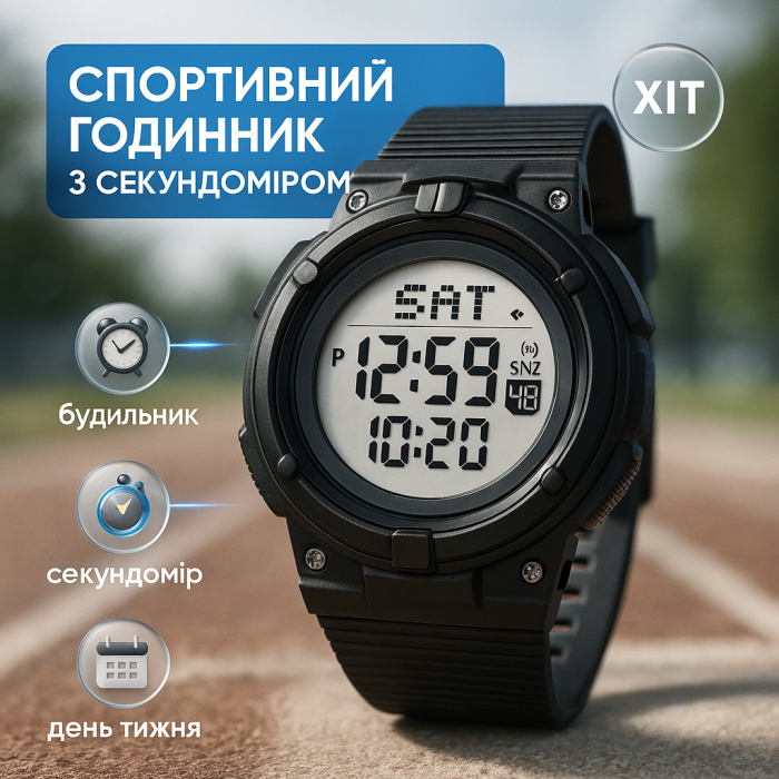 Спортивний міцний годинник SKMEI 2010BKWT BLACK-WHITE, Електронний вологозахищений наручний годинник XY-10