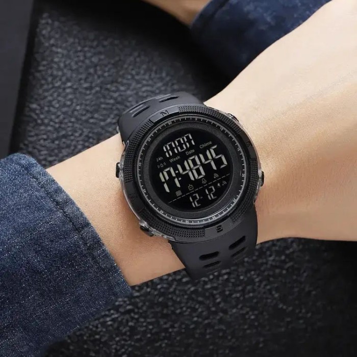Чоловічий армійський водостійкий тактичний годинник SKMEI 2070BK BLACK, Електронний спортивний годинник JU-68
