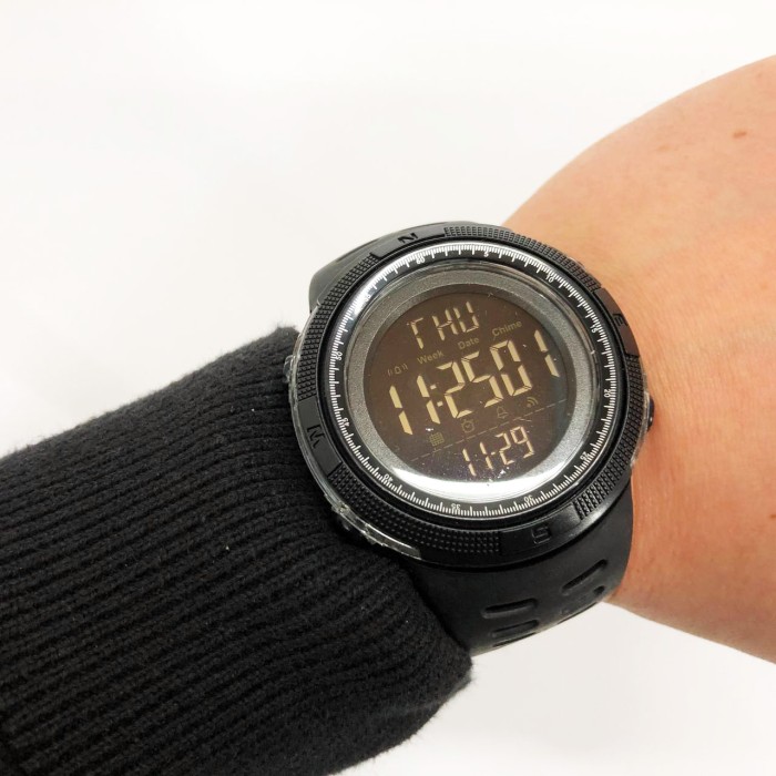 Чоловічий армійський водостійкий тактичний годинник SKMEI 2070BK BLACK, Електронний спортивний годинник JU-68