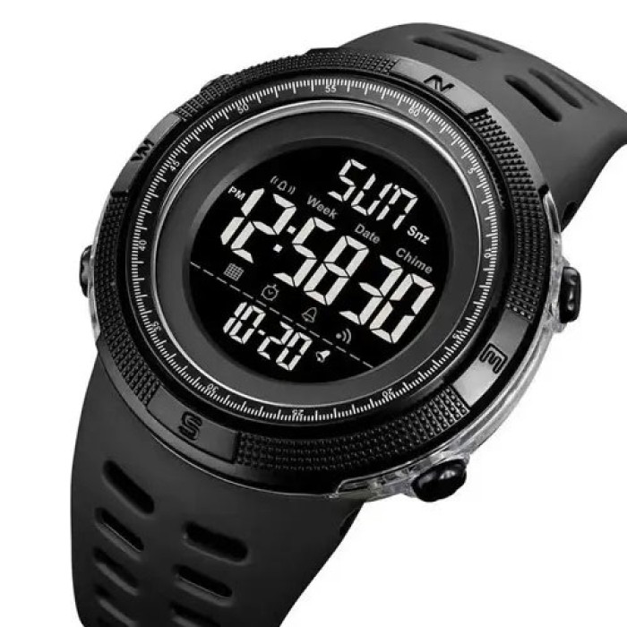 Чоловічий армійський водостійкий тактичний годинник SKMEI 2070BK BLACK, Електронний спортивний годинник JU-68