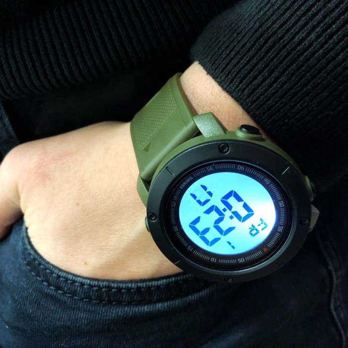 Простий електронний наручний чоловічий годинник SKMEI 2122AGWT, Тактичний годинник для ЗСУ DP-58