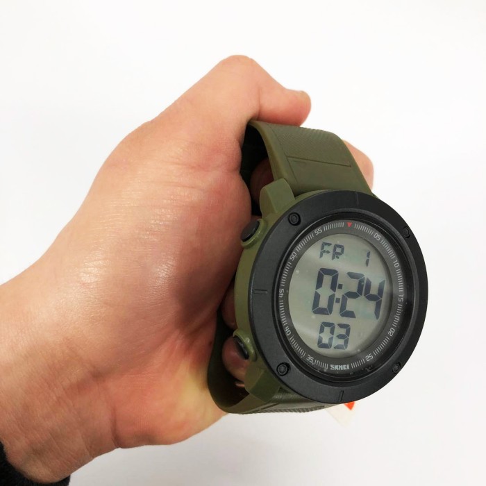 Простий електронний наручний чоловічий годинник SKMEI 2122AGWT, Тактичний годинник для ЗСУ DP-58