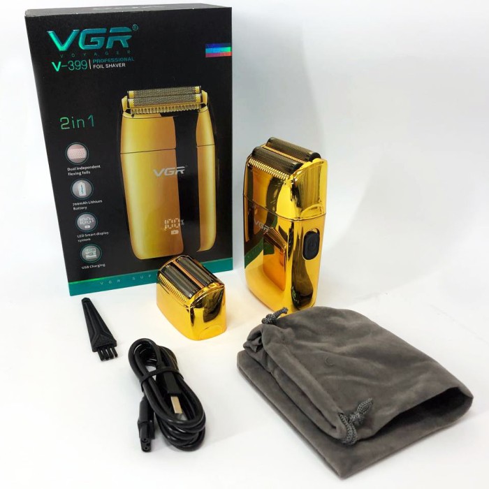 Професійний шейвер VGR V-399 GOLD, бездротова електробритва, бритва триммер для бороди