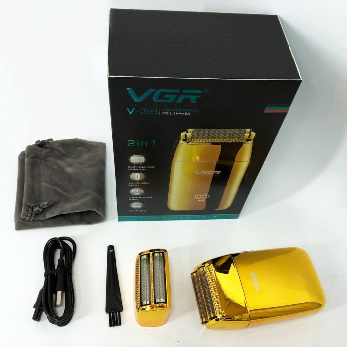 Професійний шейвер VGR V-399 GOLD, бездротова електробритва, бритва триммер для бороди