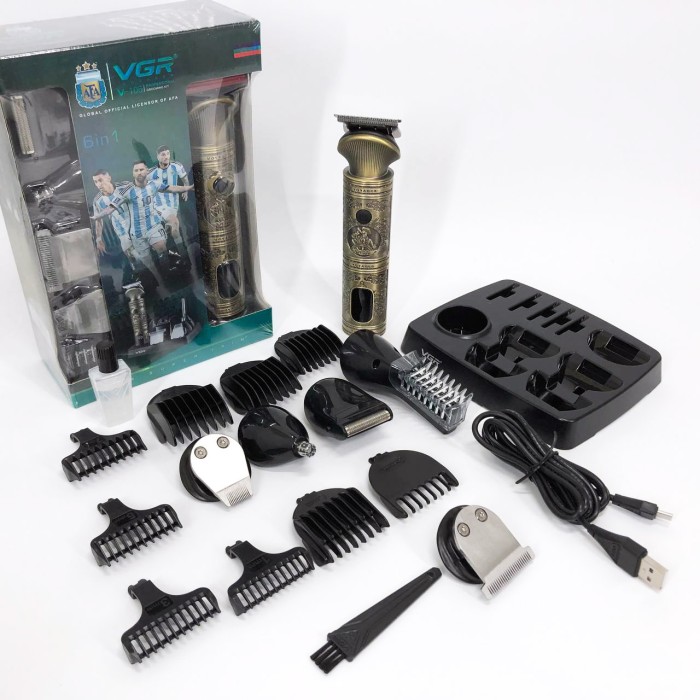Електрична машинка для стрижки побутова VGR, Машинка для стрижки з насадками бездротова PF-42