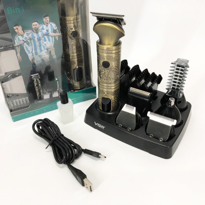 Машинка-тример 3 в 1 для стрижки волосся VGR V-106, Акумуляторна машинка для стрижки JZ-51